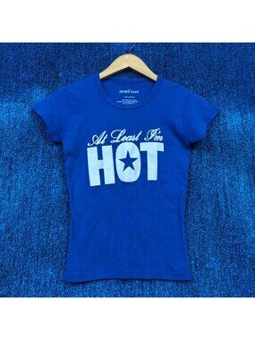 Renee Rapp At Least Im Hot Blue Crop Top Size Small
